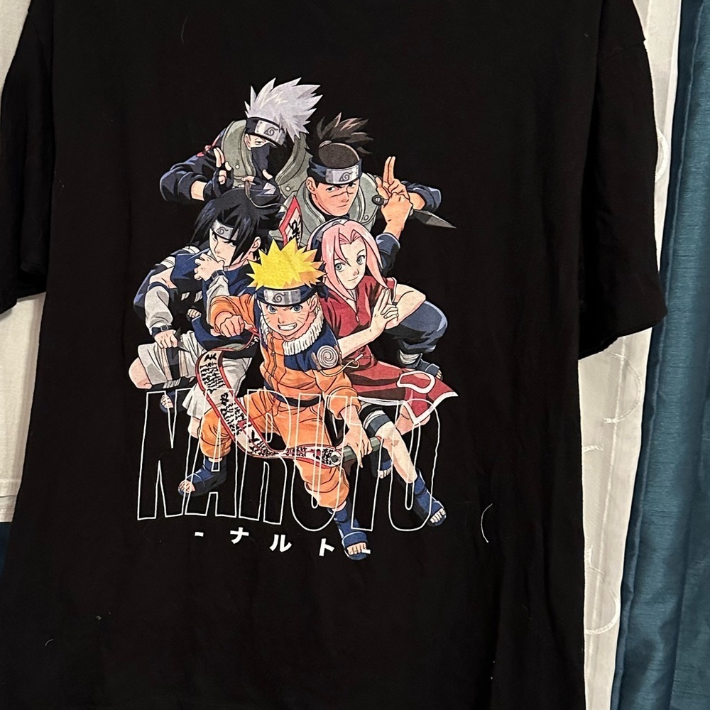 Kids Naruto Character Graphic T-Shirt - Black